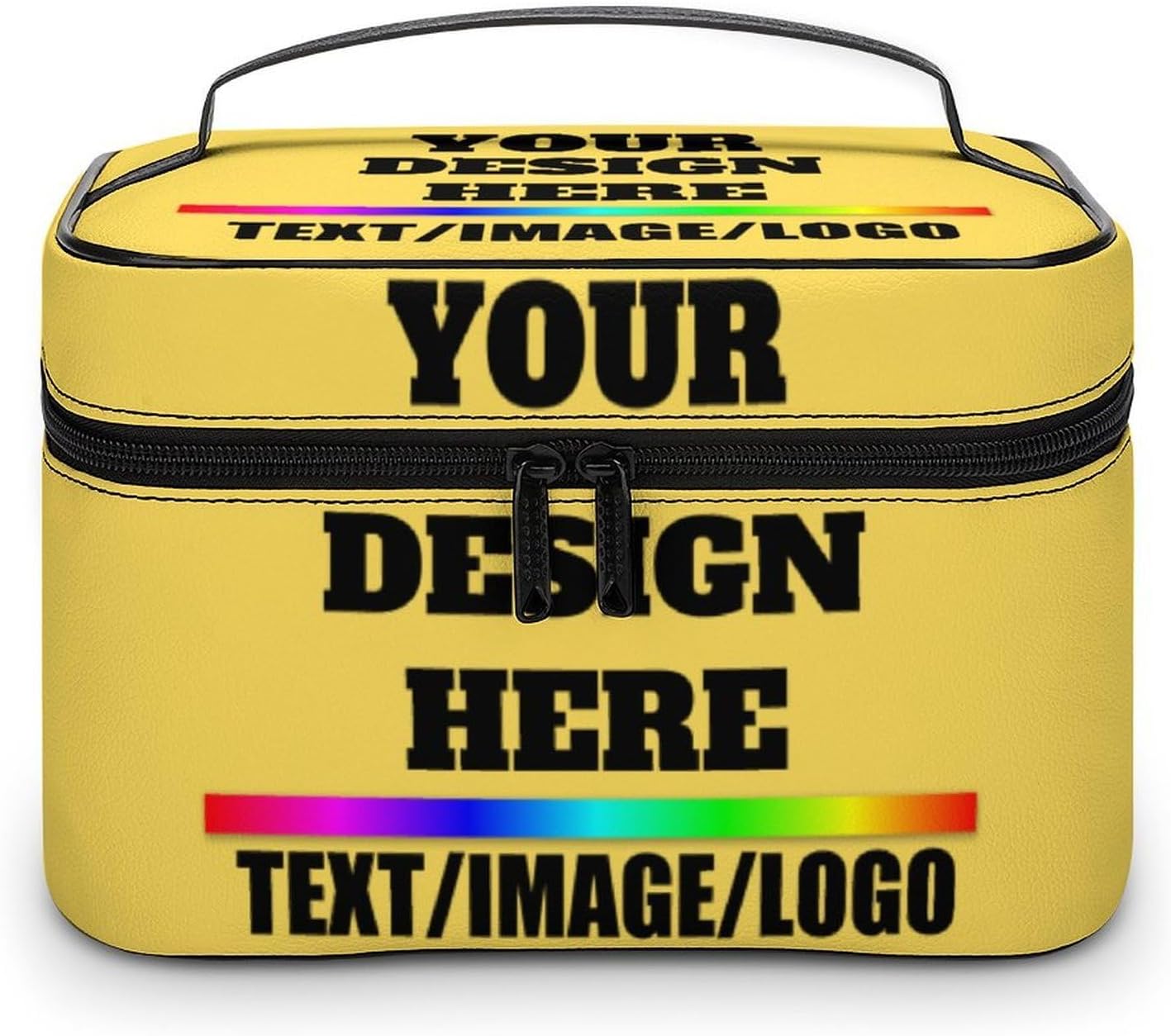 Custom Makeup Bag Personalized Photo Logo Text Leather Travel Cosmetic Case