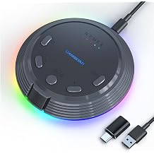 Gaming USB Microphone for PC with AI Noise Cancellation, 5 Voice Changes, Mute, Volume Control, RGB Light Condenser Computer Mic for Gamer, YouTube, Streaming, Conference