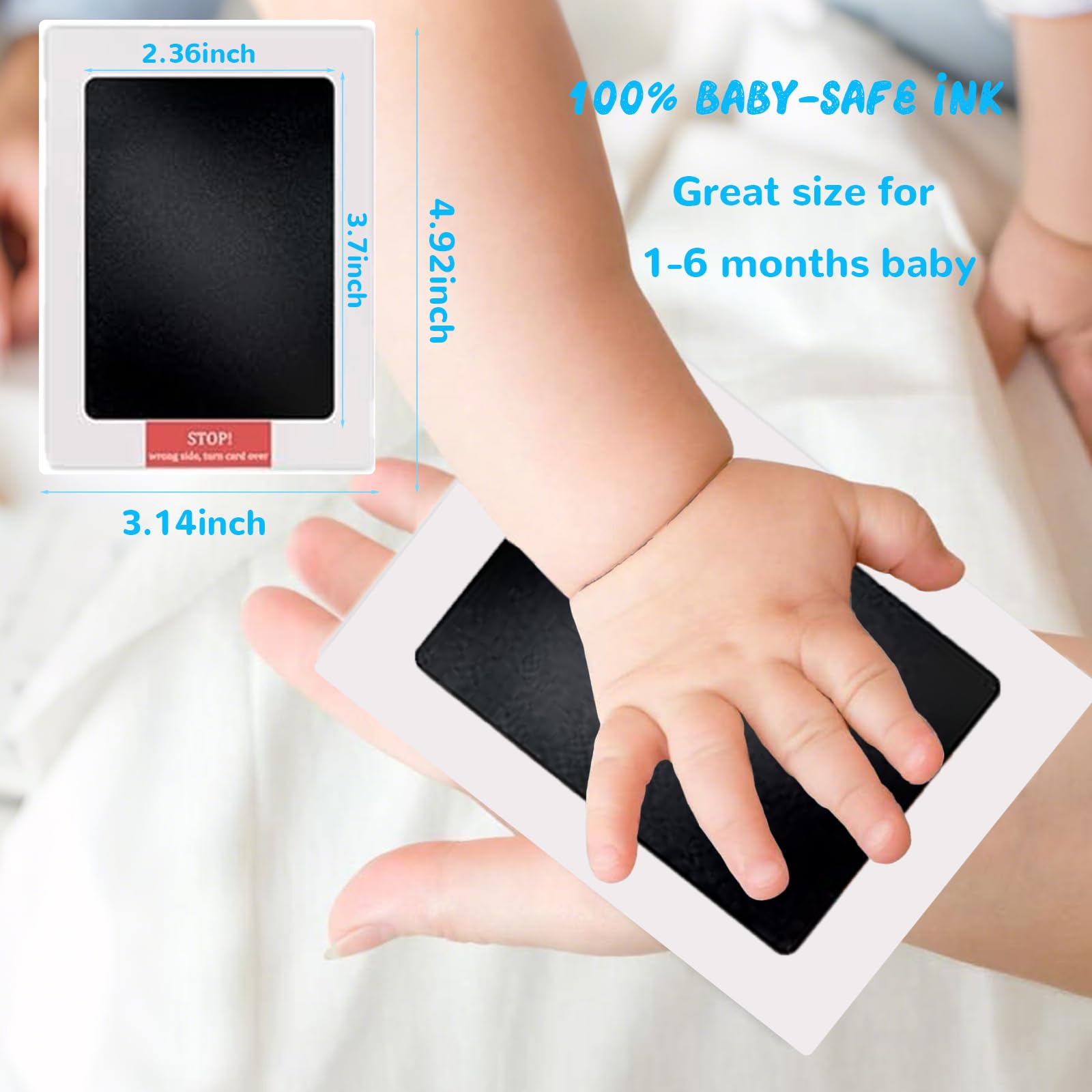 Baby Handprint and Footprint Photo Frame Kit for Newborn Girls and Boys Memorable Keepsake with Clean-Touch Ink Pad Baby Shower Unique Gift - Image 2
