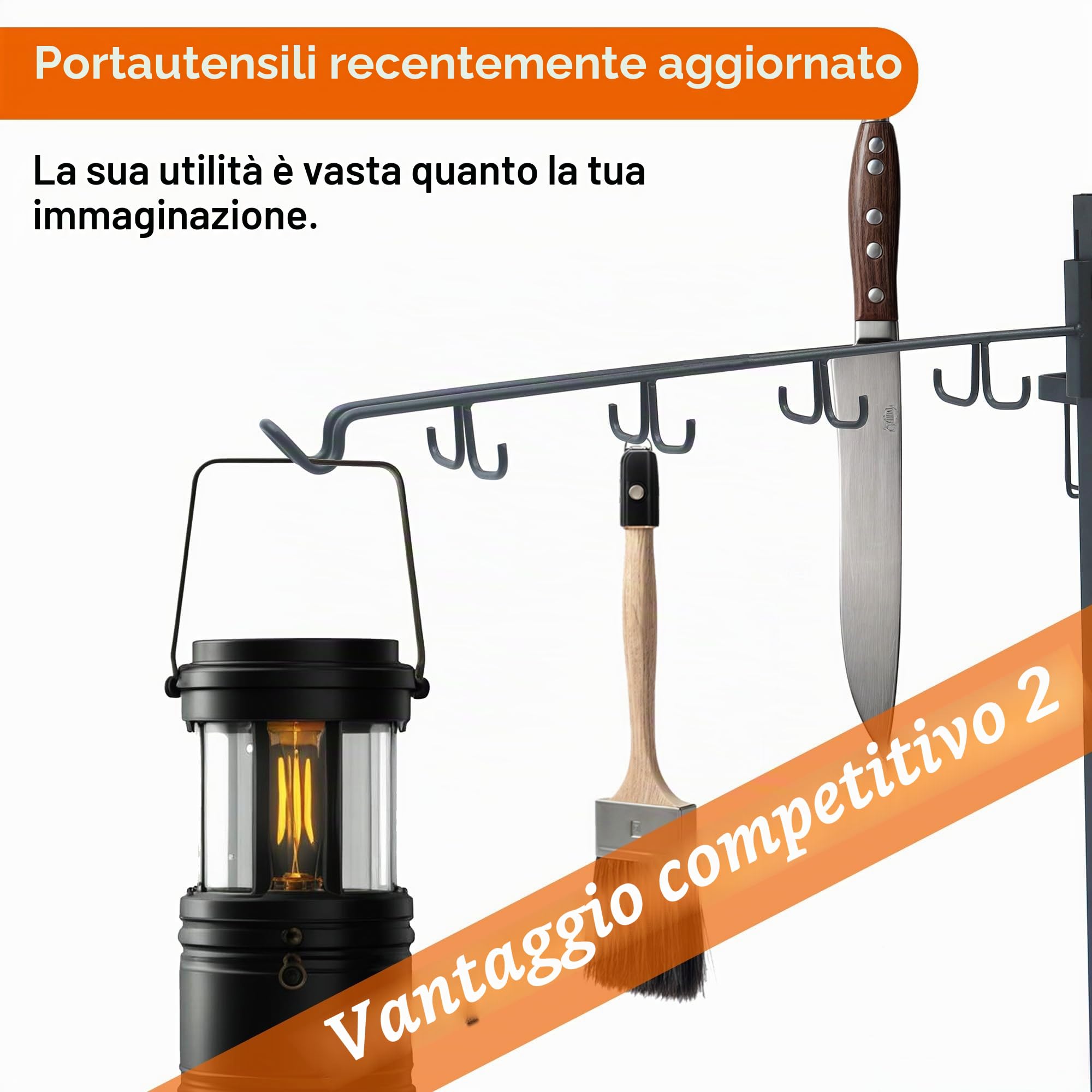 Organizzatore 5 in 1 per accessori e strumenti per barbecue, porta utensili da barbecue con porta rotolo da cucina, condimenti e sacchetti della spazzatura per campeggio, regali unici per barbecue per