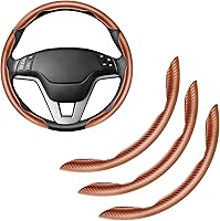 Vista 7 de Amiss 3 fundas antideslizantes de fibra de carbono para volante, diseño de mariposa segmentada, protector universal para el 99% de la rueda