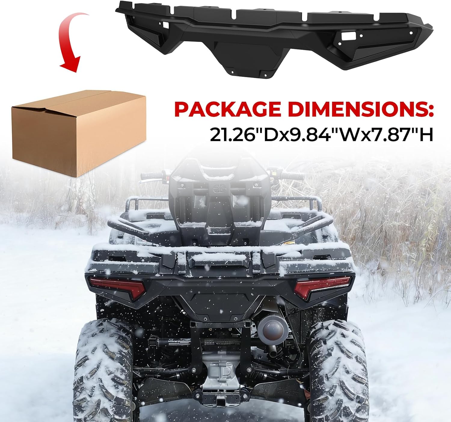 Rear Bumper for Polaris Sportsman 570 450 Touring 2021 2022 2023 2024 2025 Accessories, Plastic Combined Rear Guard Cover(Replace OEM# 5458421-070)