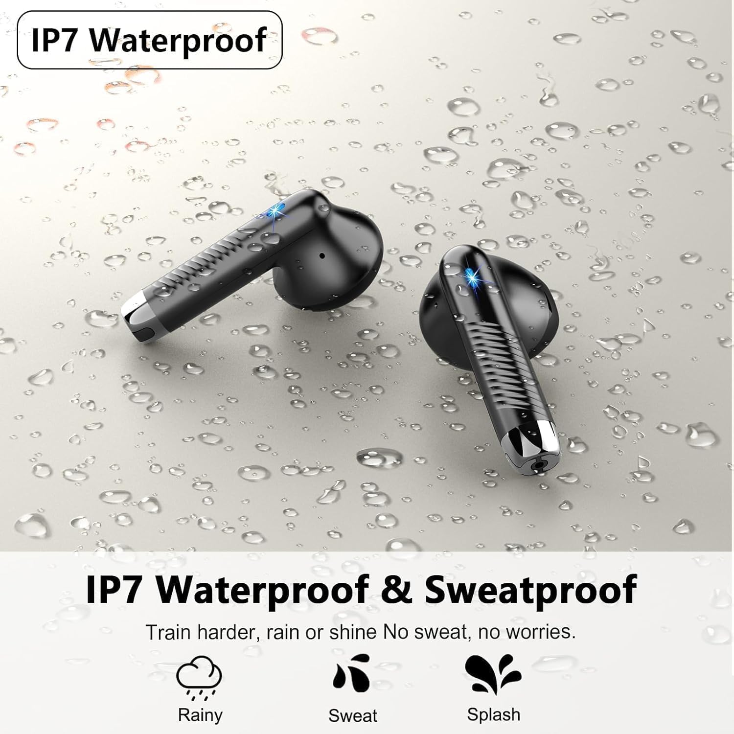 Drsaec Ecouteurs Bluetooth sans Fil 2026 avec APP, Écouteurs Bluetooth 5.4 Écouteurs sans Fil avec 4 ENC Réduction de Bruit Mic, IP7 Étanches Oreillette Bluetooth 56H Stéréo USB-C pour iOS/Android