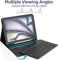 Vista 5 de KBCASE Funda para iPad Air de 11 pulgadas (M3/M2) 2025/2024 con Teclado, Funda de Teclado para iPad Air 5ª/4ª generación/para iPad Pro 11 2018