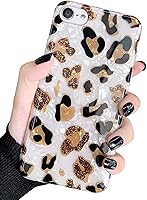 Vista 1 de J.West - Funda para iPod Touch de 7ª Generación - Funda de TPU de silicona suave con diseño de estampado de leopardo blanco brillante, translúcida