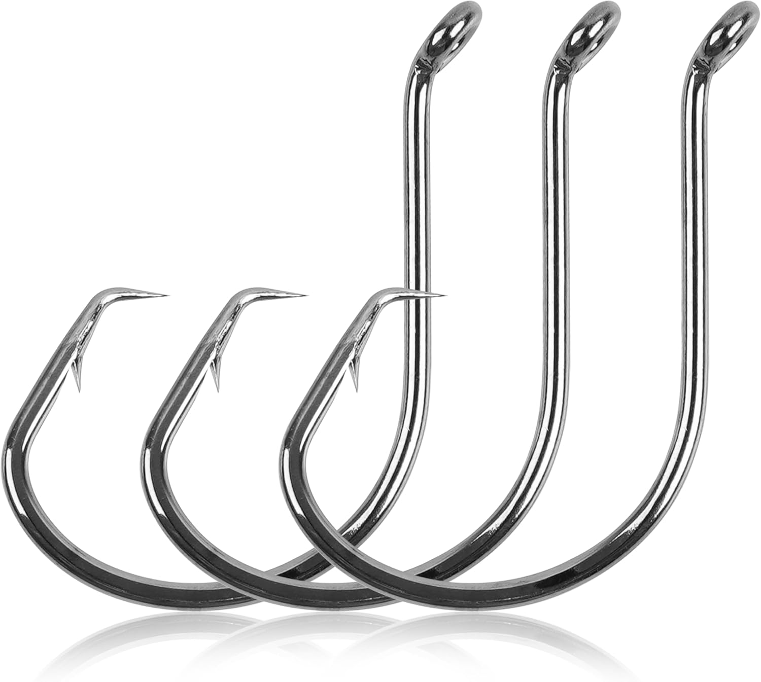 Circle Hooks Saltwater Fishing Hooks, 150pcs Octopus Hooks Offset Catfish Bass Fishing Hook High Carbon Steel Circle Hook for Saltwater Freshwater Size 10-10/0
