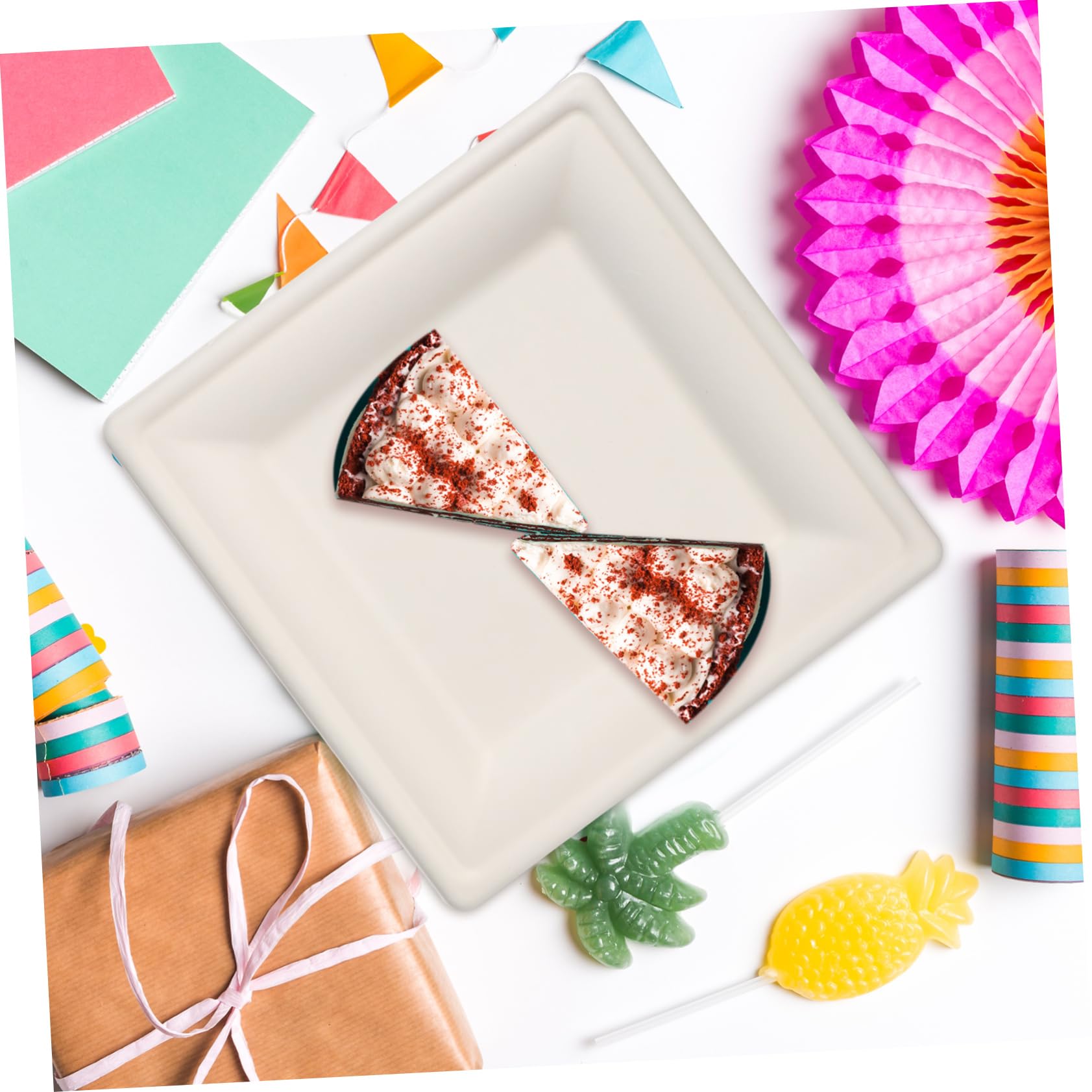 50 Pezzi Piatti Usa e Getta Vassoi Eleganti per Picnic e Campeggio per Dessert e Antipasti