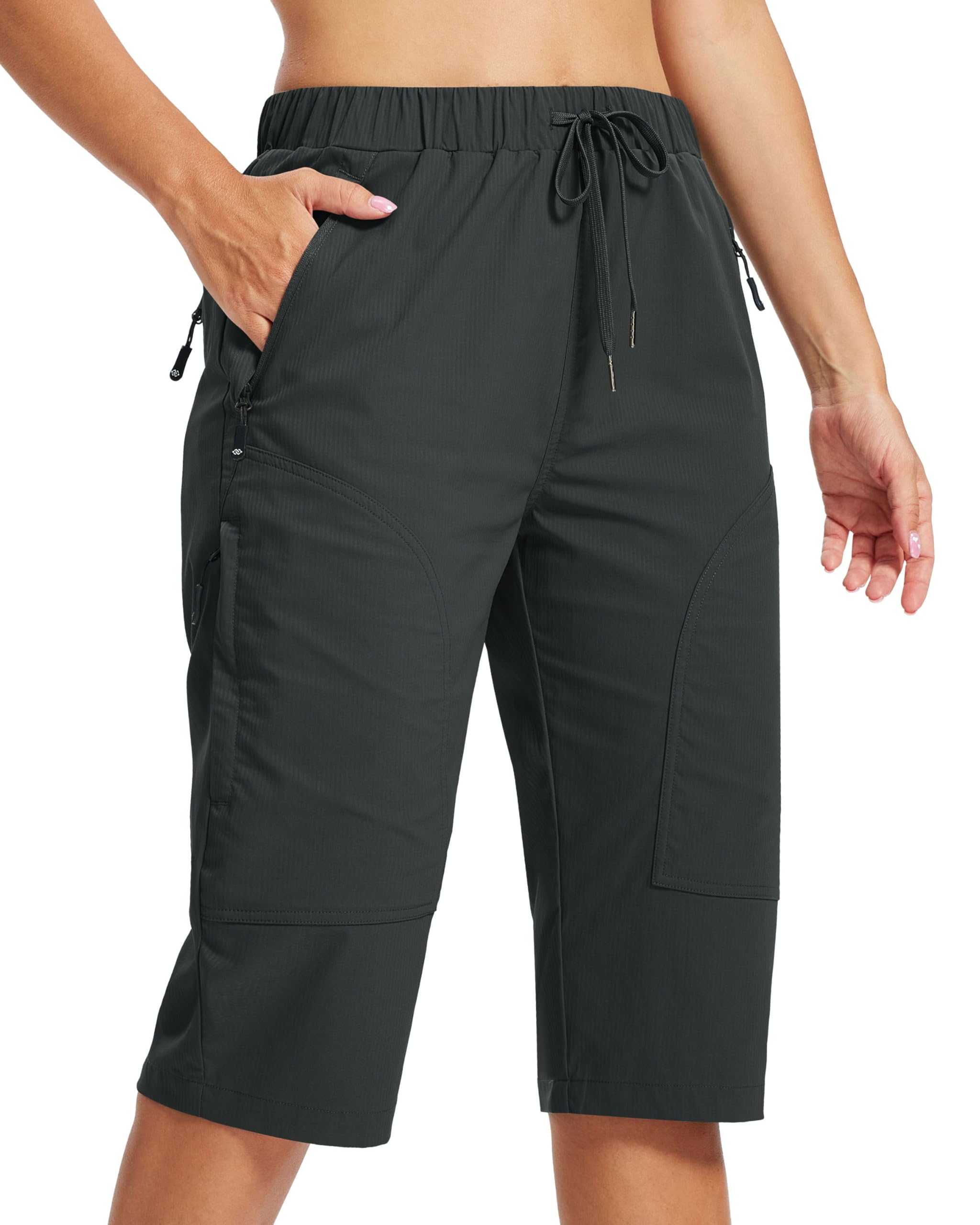 MoFiz Pantalones Cortos de Trekking Mujer Bermudas Secado Rápido 3/4 Pantalones de Senderismo Acampada Marcha Safari Deporte Shorts con 5 Bolsillos — view 11