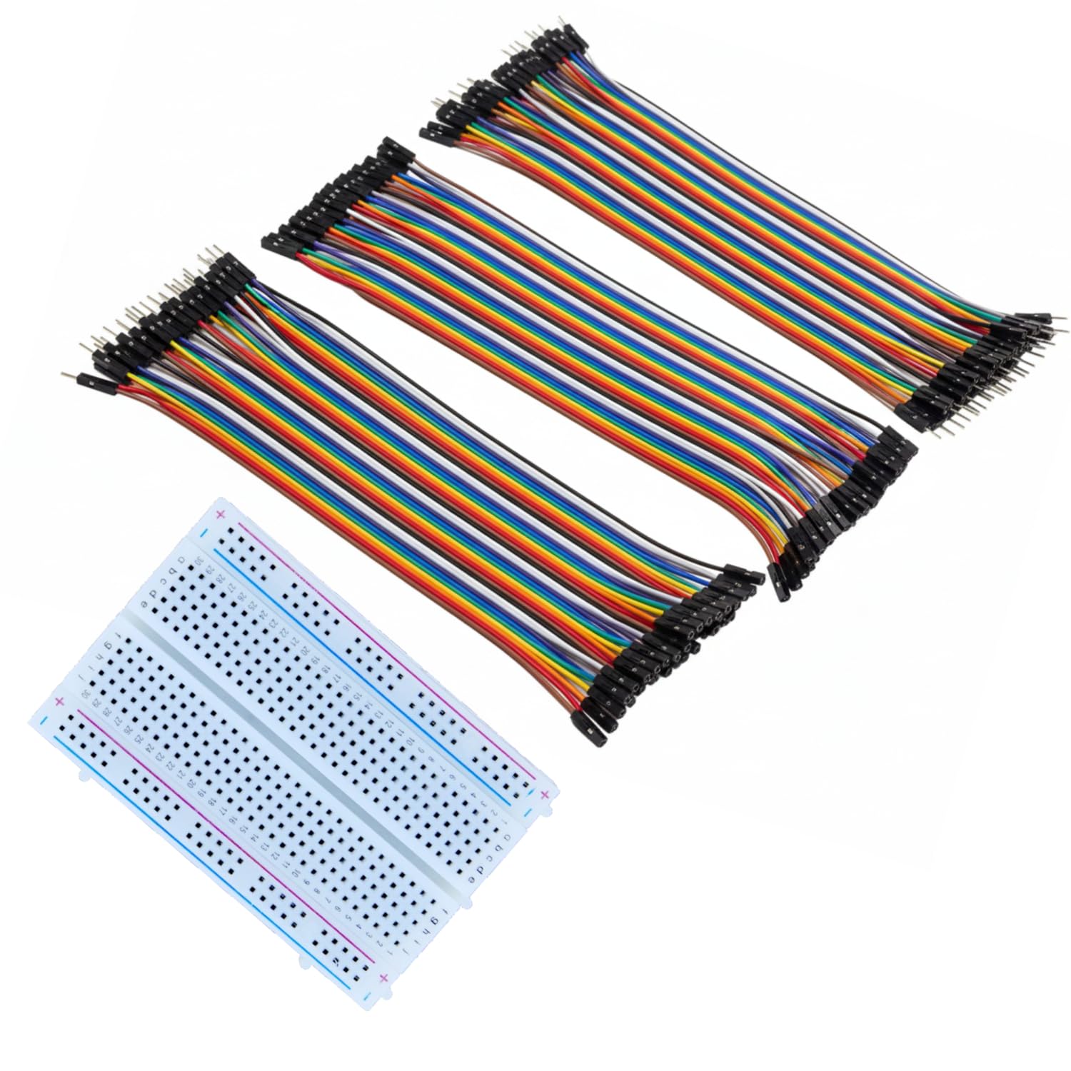120pcs Dupont Jumper Wires Kit with 400-Point Mini Breadboard – 40 M-M, 40 M-F, 40 F-F (20cm, Multicolor) for Arduino, Raspberry Pi Prototyping Projects-picture-25