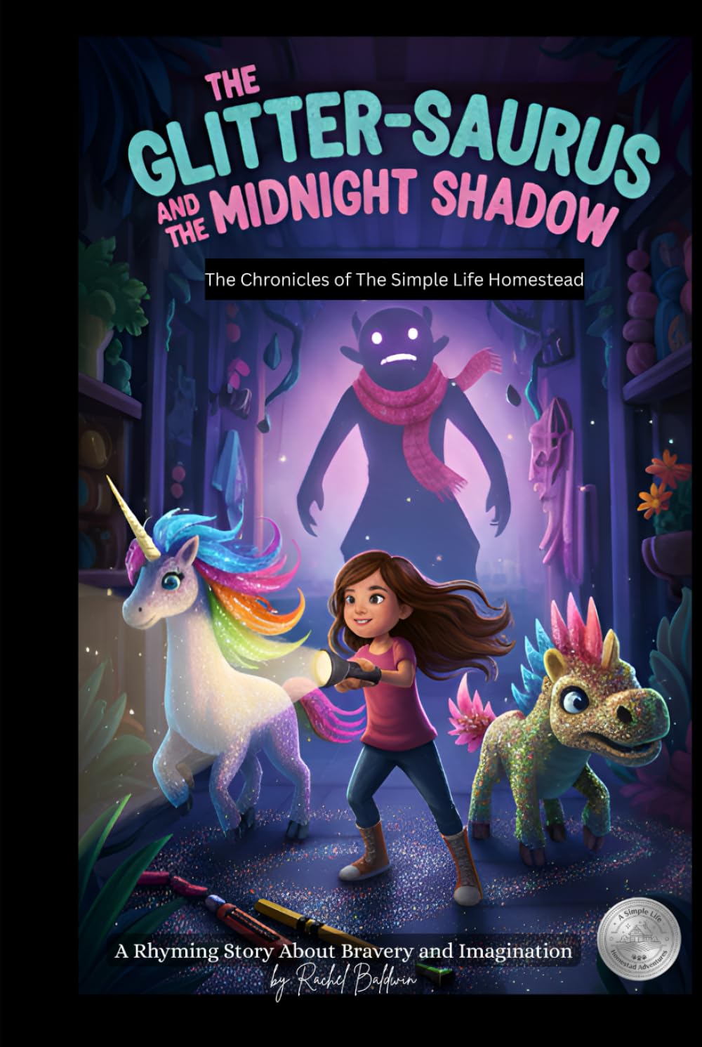 The Glitter-Saurus and the Midnight Shadow: A Simple Life Homestead Adventure: A Rhyming Story About Bravery and Imagination (The Chronicles of The Simple Life Homestead)