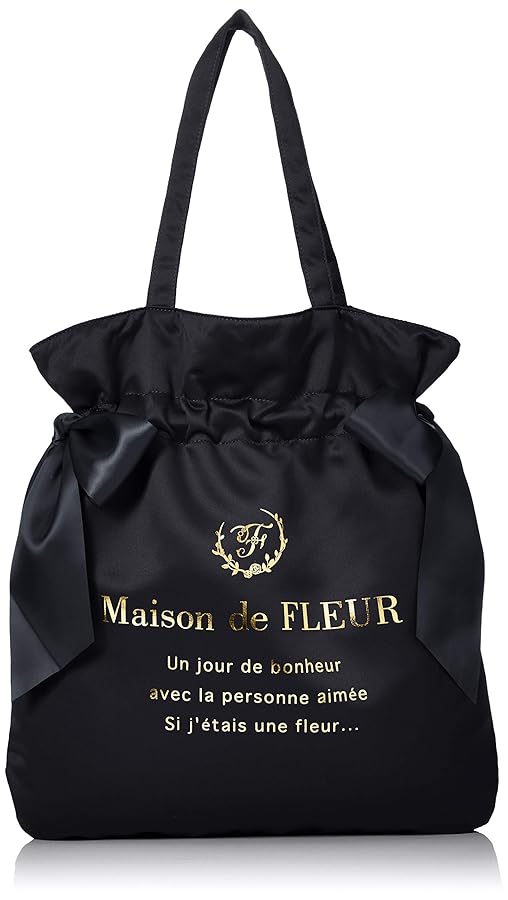 Maison de FLEUR ベリエちゃん ダブルリボントートバッグ ブラック メゾン ド フルール Maison de FLEUR ダブルリボントートバッグ
