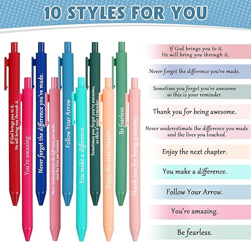 Miniatura 3 de Teling 100 bolígrafos motivacionales, operación a granel, citas inspiradoras, bolígrafos con frase para regalos de regreso a clases, bolígrafos de