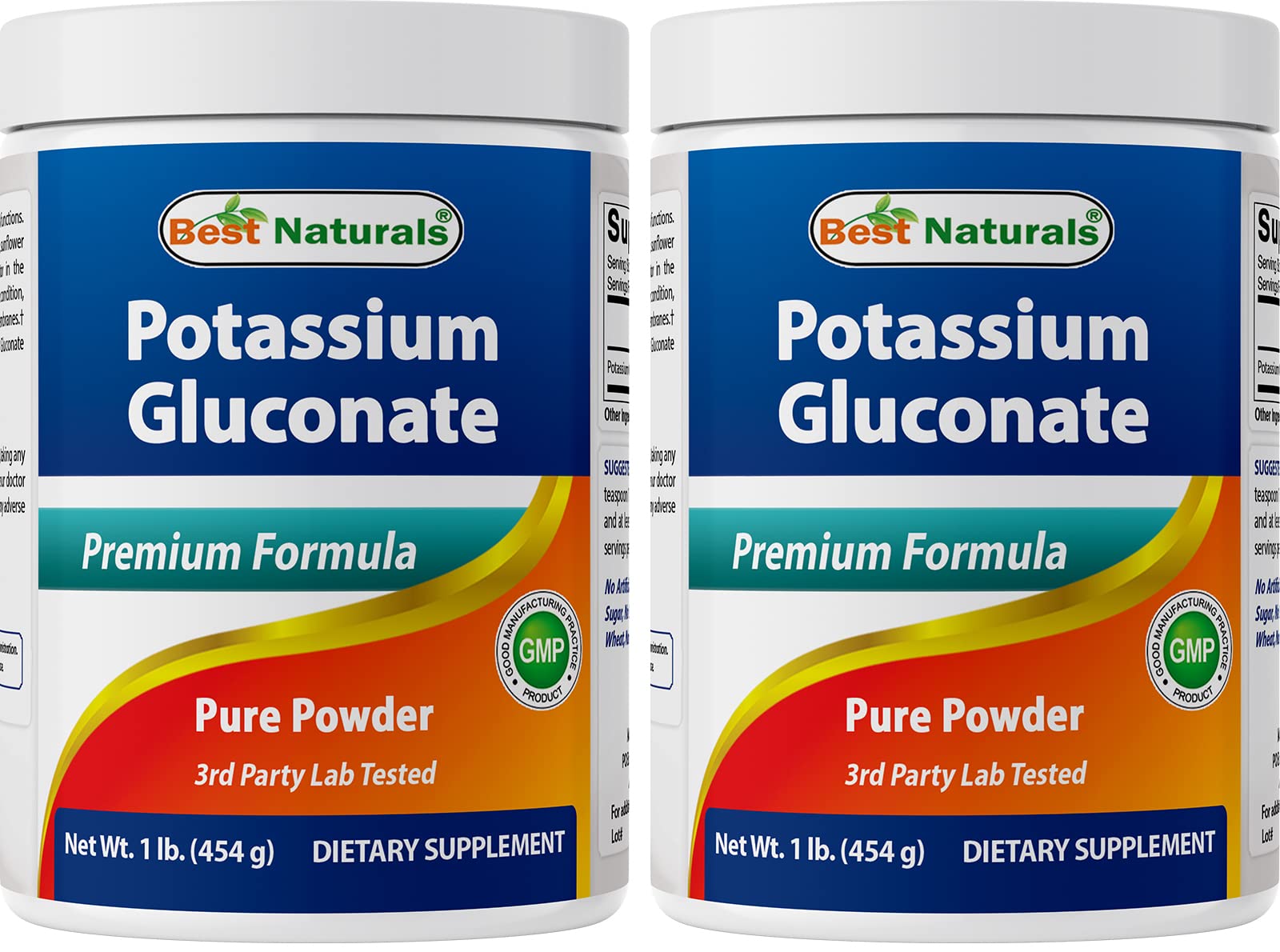 Best Naturals Potassium Gluconate 1lb Powder (1 LB (Pack of 2)) 32 Ounce (Pack of 2)