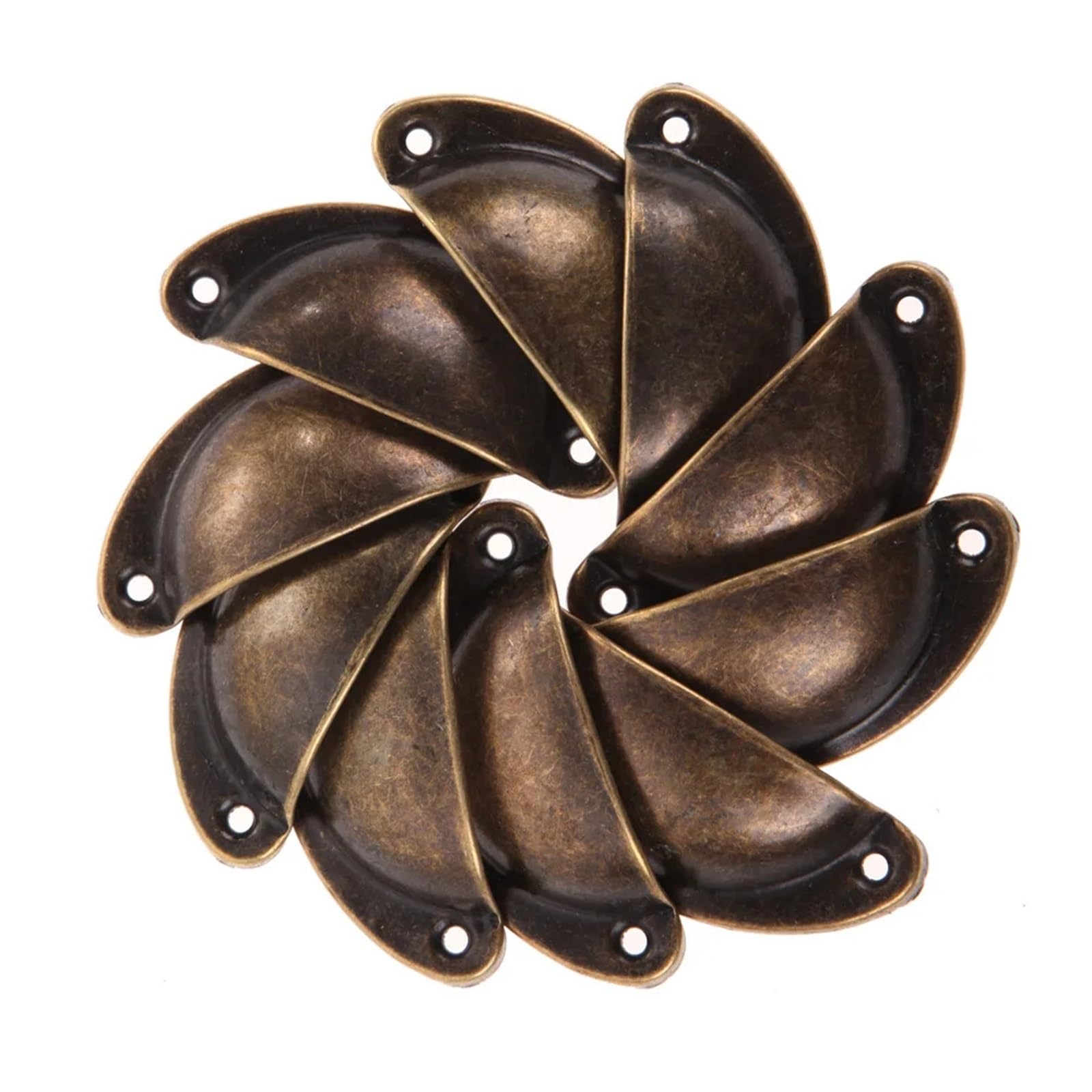 ZHSOAO 10 Pcs Shell Handles Retro Metal Drawer Pulls Knobs Antique Furniture for Cabinets Wardrobe Cupboard Dresser for Cabinet Cupboard(Color 1)