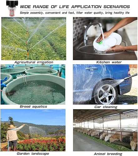 Miniatura 7 de Garden Pond - Filtro de malla de 1 pulgada para bomba de agua, filtro en línea, filtro de tubería de alto flujo para RV, jardinería al aire libre,