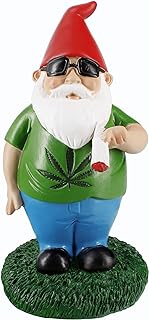 Gnometastic Hippie Smoking Gnome, 8.5in, Funny Garden Gnomes Statue Outdoor Decoration for Yard Lawn Ornament Weed Decor, Inappropriate Gifts & Stocking Stuffers for Men, Women, Adults