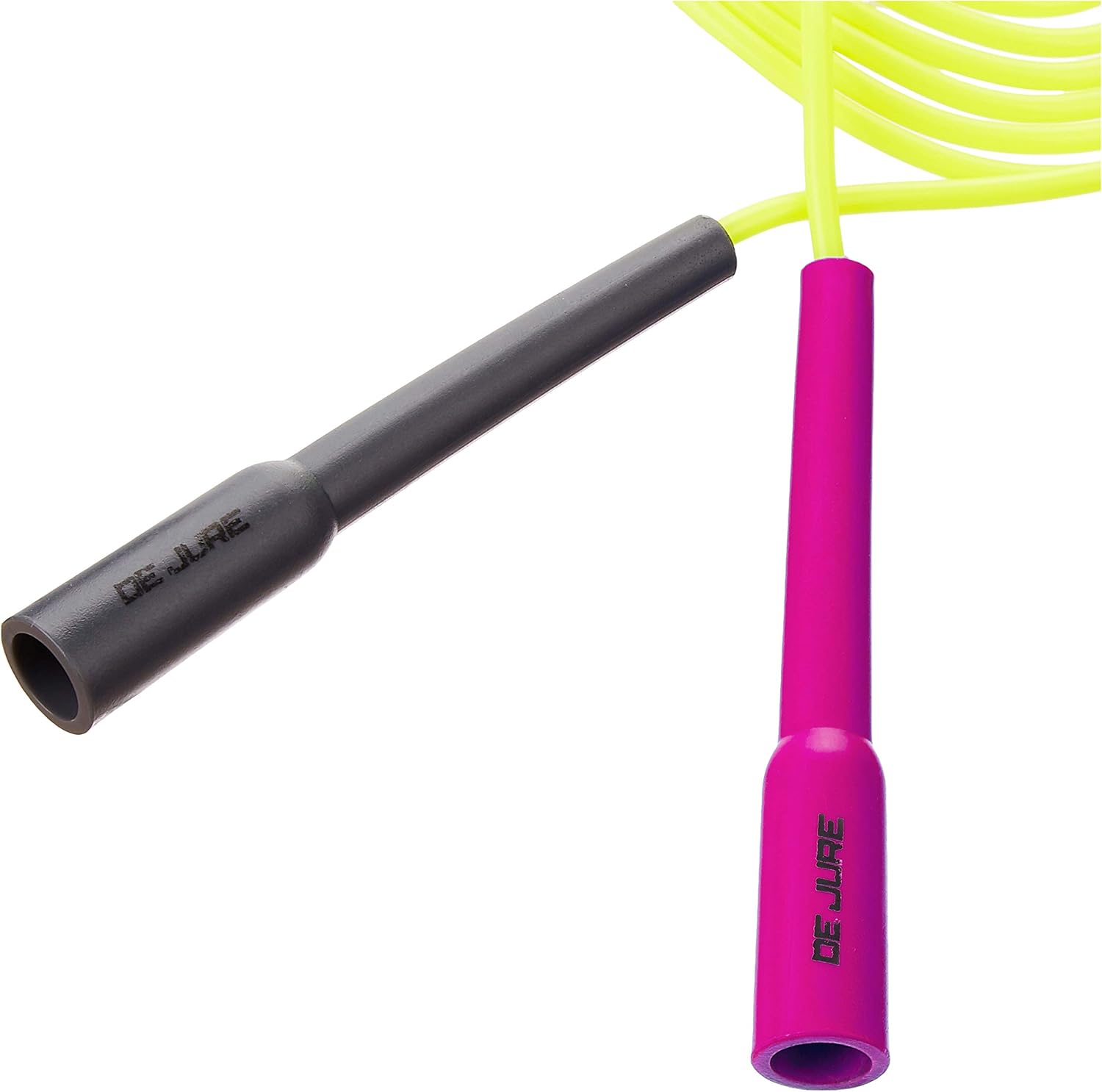 DE JURE FITNESS Adjustable Slim Shape Weight Loss Ball Pencil Speed Skipping Rope (275cm) (Pink Grey (Yellow))