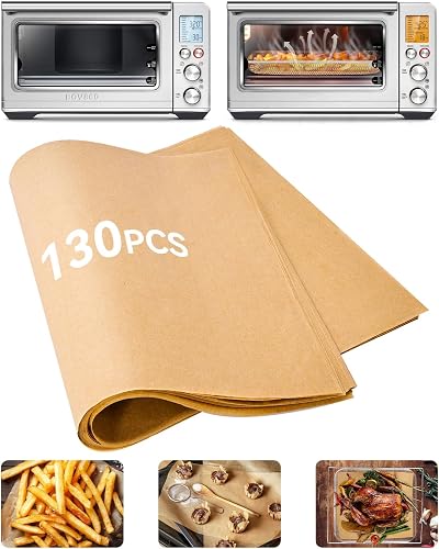 130PCS Air Fryer Liners Compatible with Breville Smart Convection Oven | Airfryer BOV860BSS Disposable Parchment Paper, Baking Sheets Accessories for Smart Oven BOV860-Series