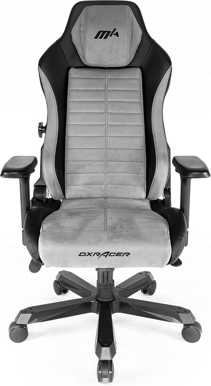 DXRacer Silla Gaming, Cuero SINTÉTICO Master Racer, Gris, Acacia, Multicolor, Talla única