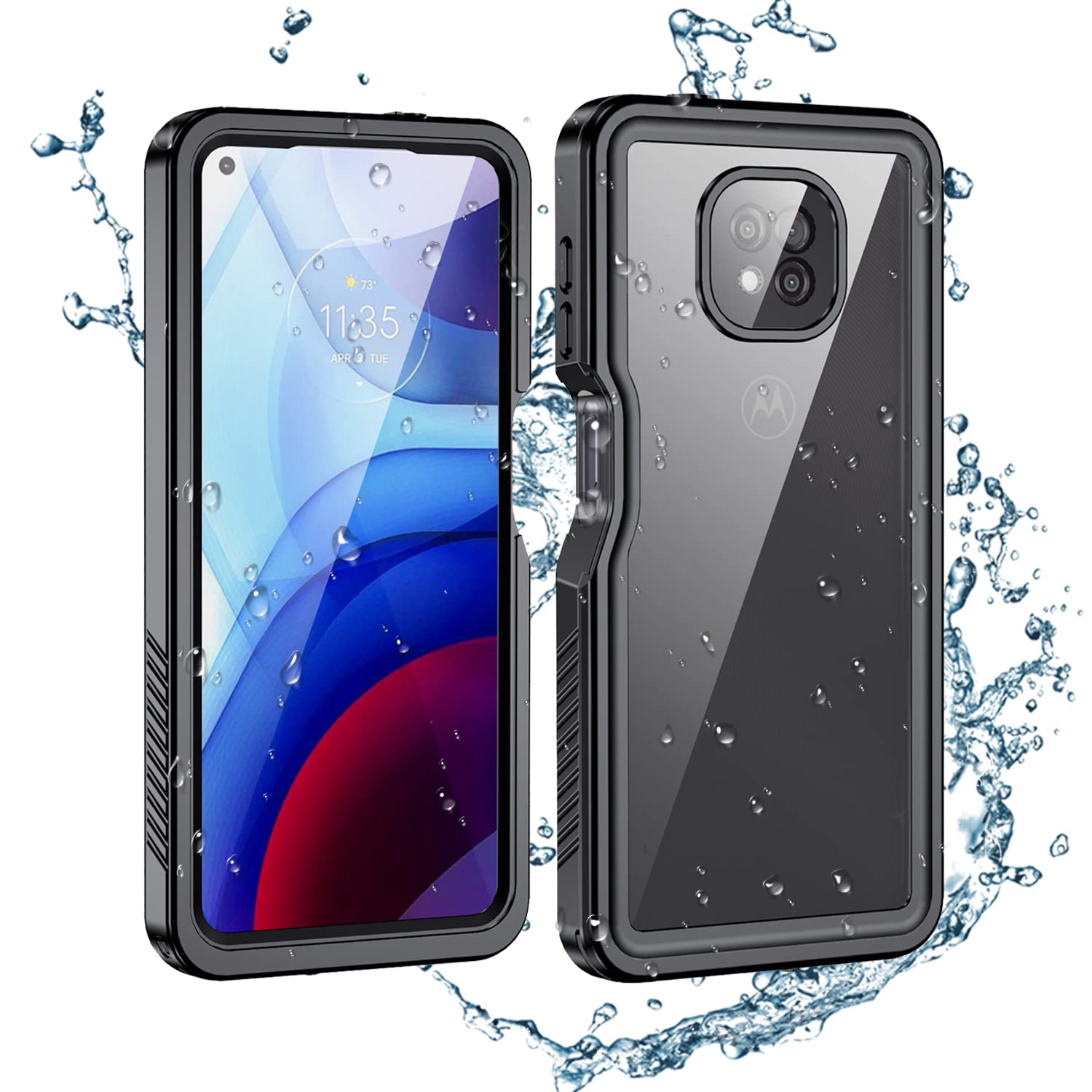 Mishcdea IP68 Waterproof Case for Motorola Moto G Power 2021, All-Inclusive Shockproof Case with Built-in Screen Protector, Enjoy Underwater Photo Shooting (Black)