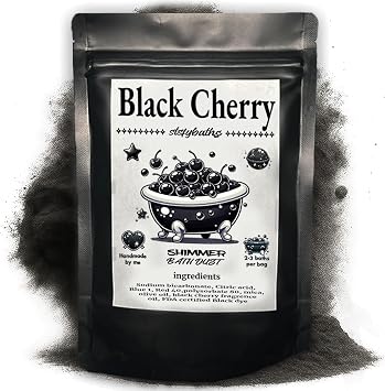 Black Cherry Shimmer Bath Bomb in A Bag - Handmade Scented Bath Bombs for Women,Kids and Men - Bulk Bathbomb Fizzies Perfect for Boys and Girls All Ages Small, Black