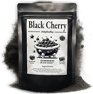 Black Cherry Shimmer Bath Bomb in A Bag - Handmade Scented Bath Bombs for Women,Kids and Men - Bulk Bathbomb Fizzies Perfect for Boys and Girls All Ages (Small, Black)