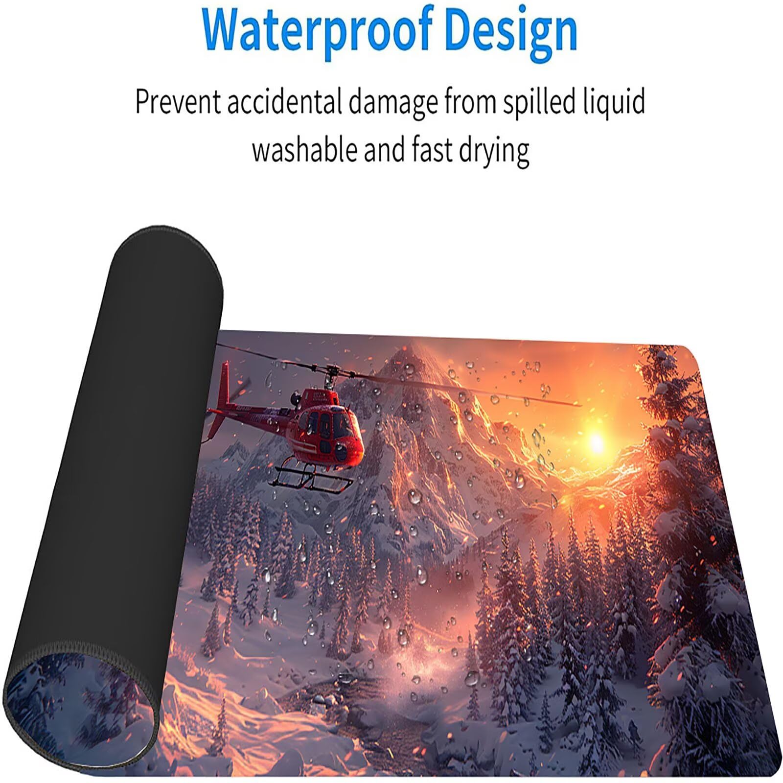 Tappetino Mouse XXL 1200x600x3mm, Tappetino Mouse Gaming Arancione, Grande Mouse Pad con Bordi Cuciti, Mousepad con Base in Gomma Antiscivolo, Gaming Accessori Scrivania, Regalo Donna, Aereo 3-4457