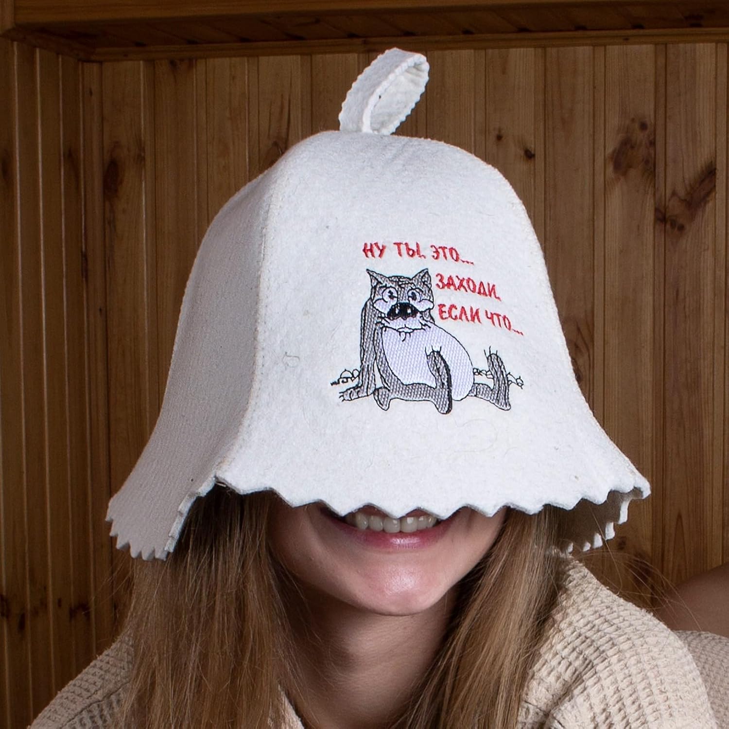 ASKOLD Wool Russian Banya Hat + Sauna Hat Checkered