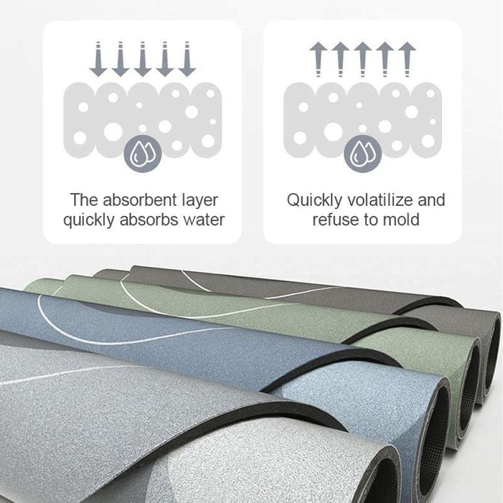 Alfombra de Ducha Curvada, alfombras de baño Antideslizantes, Alfombra de baño Premium Absorbente Extra Suave, Alfombra de baño Antideslizante, Suave y cómoda, decoración de baño m