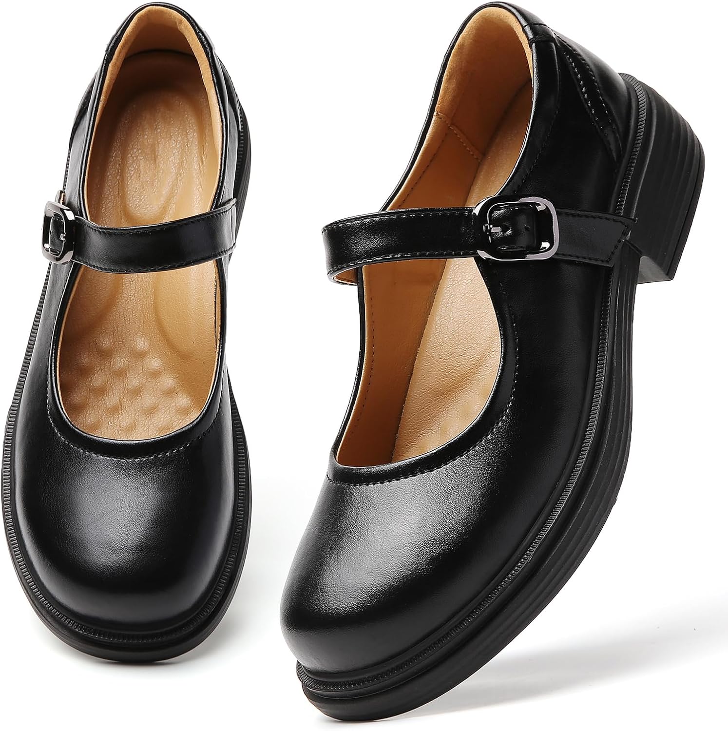 OKJ Mary Jane Shoes Women Flat Platform Mary Janes for Womens Comfortable Flats Dressy Casual School Cute Non Slip Work Shoes - Image 5