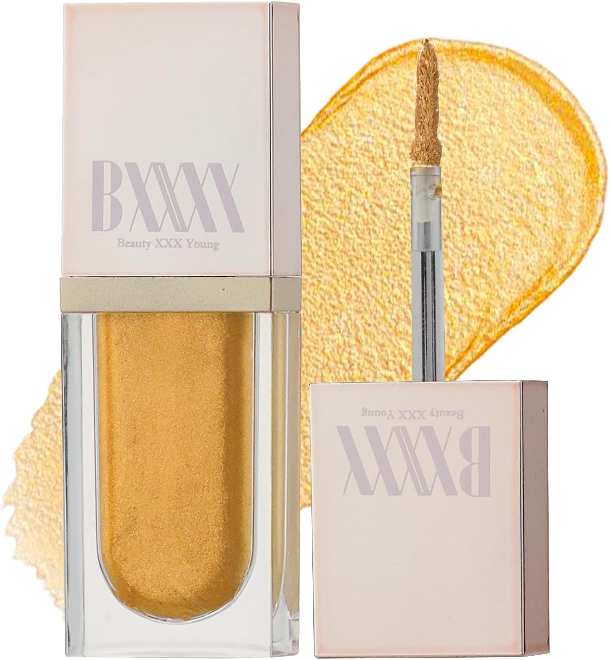 BXXXY Liquid eyeshadow glitter eyeshadow for eye makeup - Long-lasting, Smudge-proof, Vivid and Easy cleansing (5 colors) (Yellow)