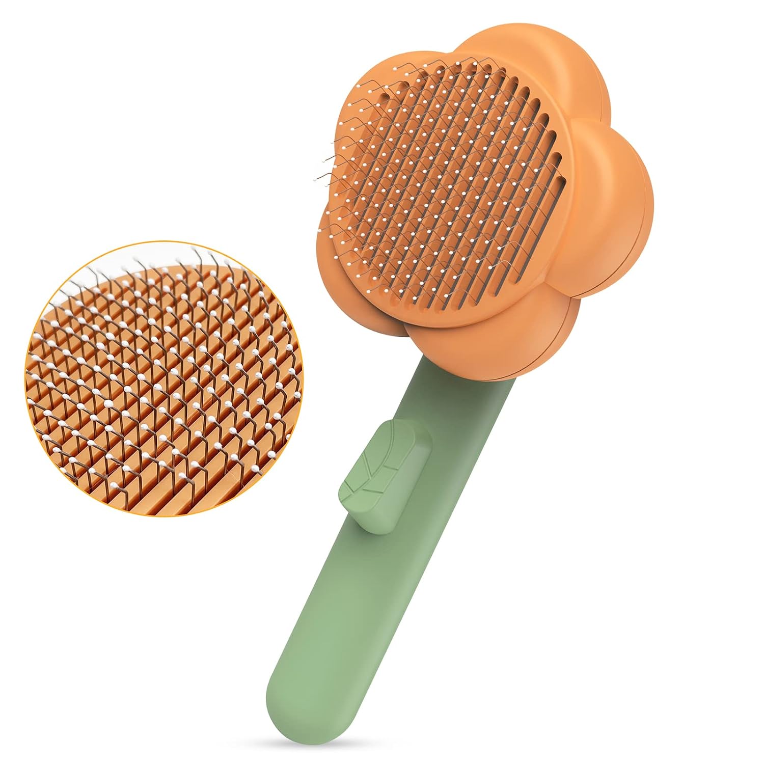 Ptlom Pet Grooming Brush Cat Shedding Brush Self-Cleaning Slicker Cat Comb for Short and Long Hair Kittens and Dogs, Cats Brushes Pets…