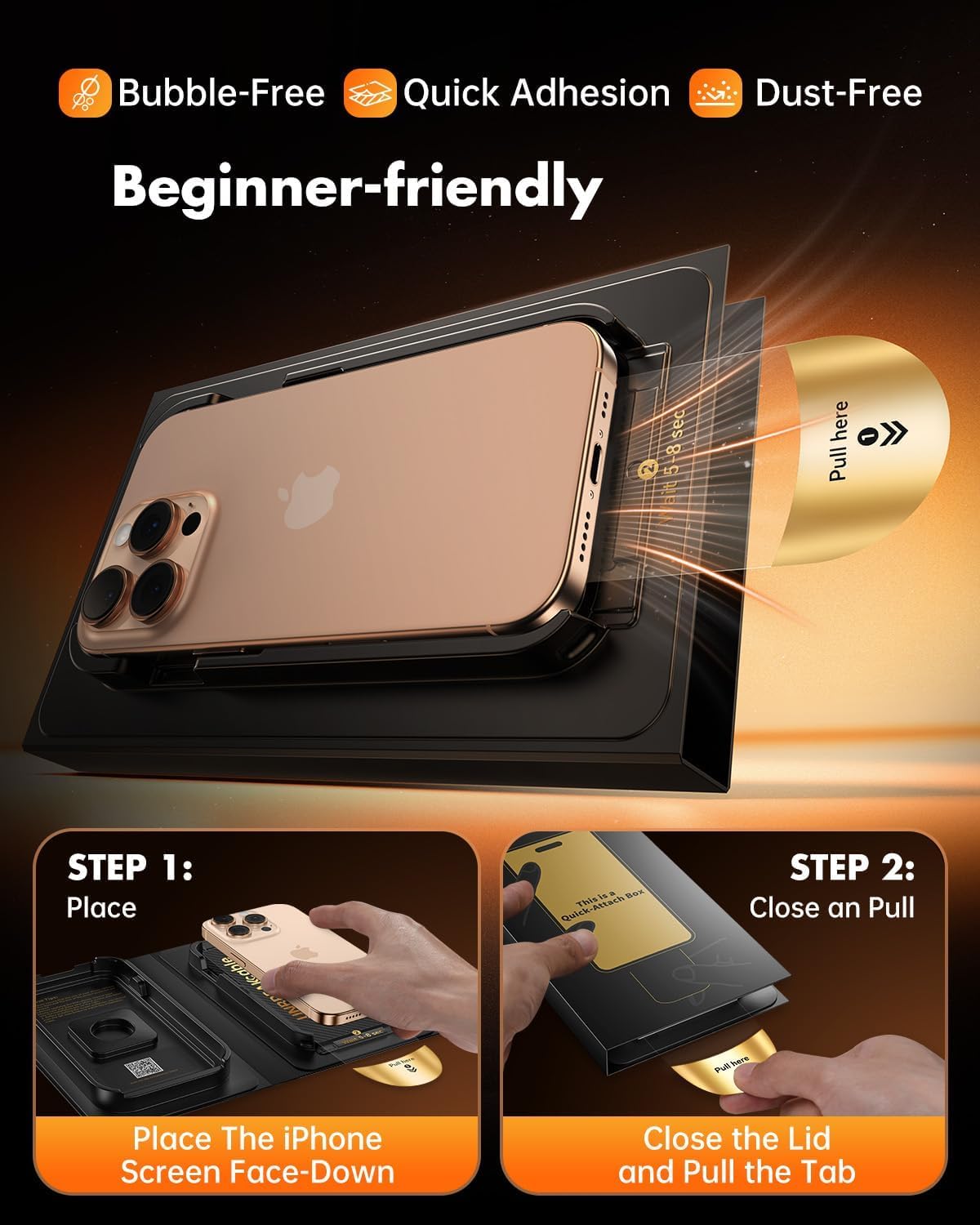 UNBREAKcable Privacy Screen Protector for iPhone 16 Pro Max 6.9", 3 Pack Full Coverage Tempered Glass [28° Anti-Spy] [9H Hardness] [Easy Installation Box] Shatterproof Private Screen Guard