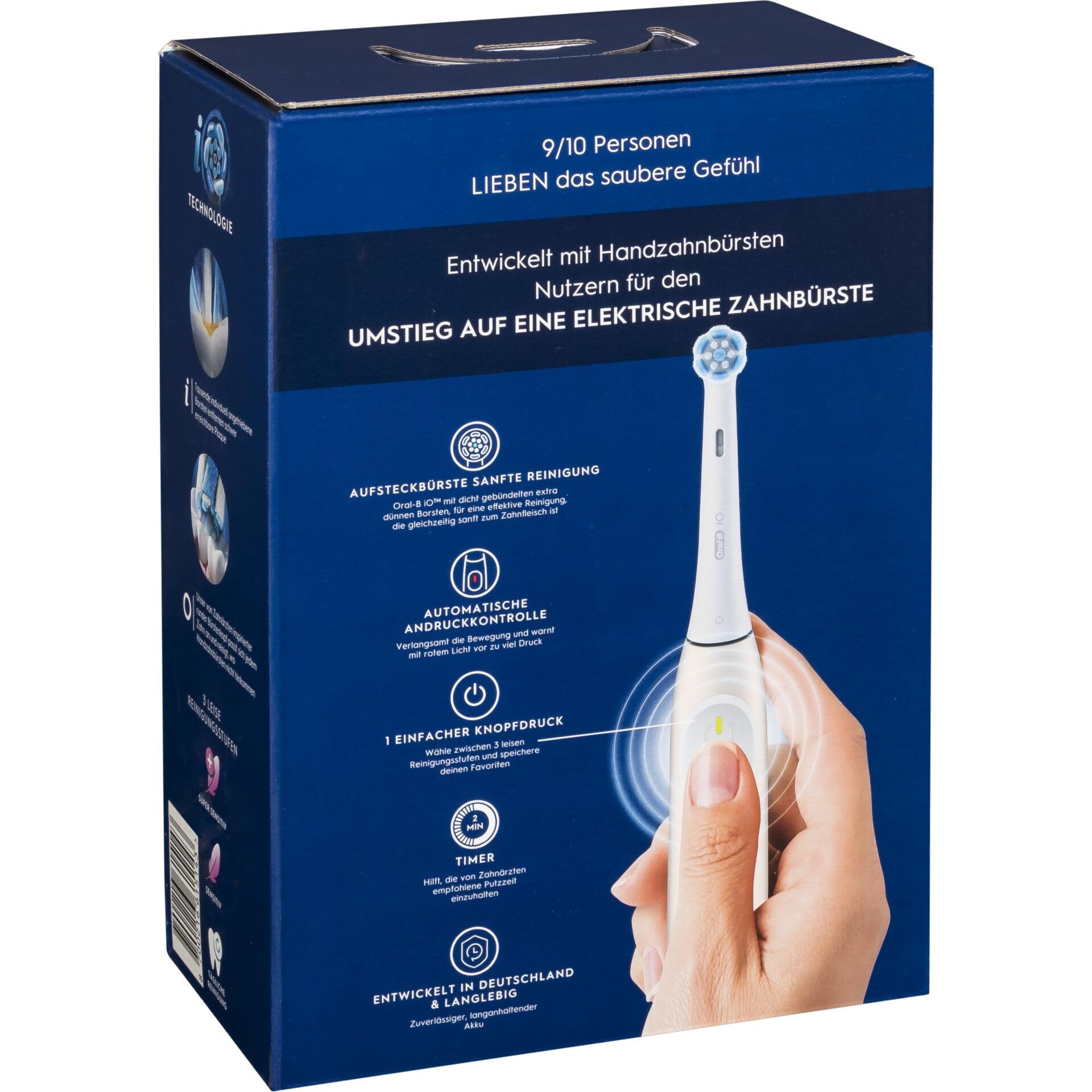 Oral-B iO Series 2 - Cepillo de dientes eléctrico, 1 cepillo, 3 modos de cepillado para el cuidado dental, tecnología magnética, estuche de viaje, diseñado por marrón, rosa calma