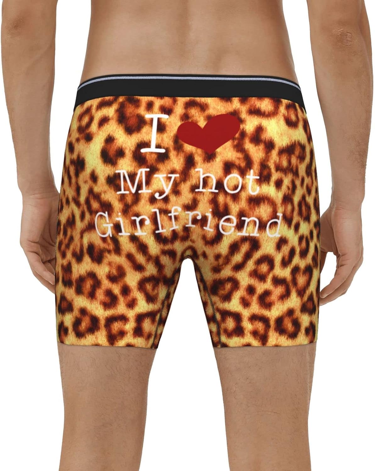 Heart I Love My Hot Girlfriend Gifts Men's Funny Valentine's Day Boxer Shorts Novelty Briefs Underpants