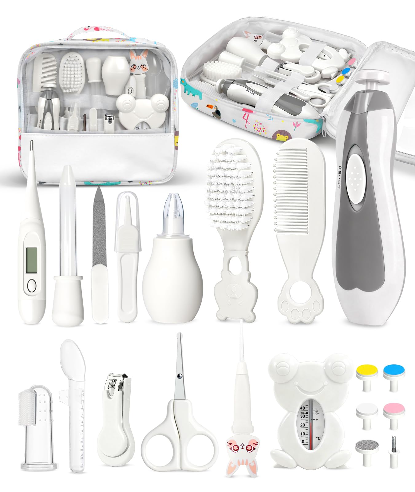 Baby-Gesundheits- und Pflege-Set, elektrischer Sicherheitsnagel-Trimmer, Baby-Kinderzimmer-Set, Neugeborenen-Pflegesets mit Haarbürste, Kamm für Neugeborene, Kleinkinder, Babys, Jungen, Mädchen