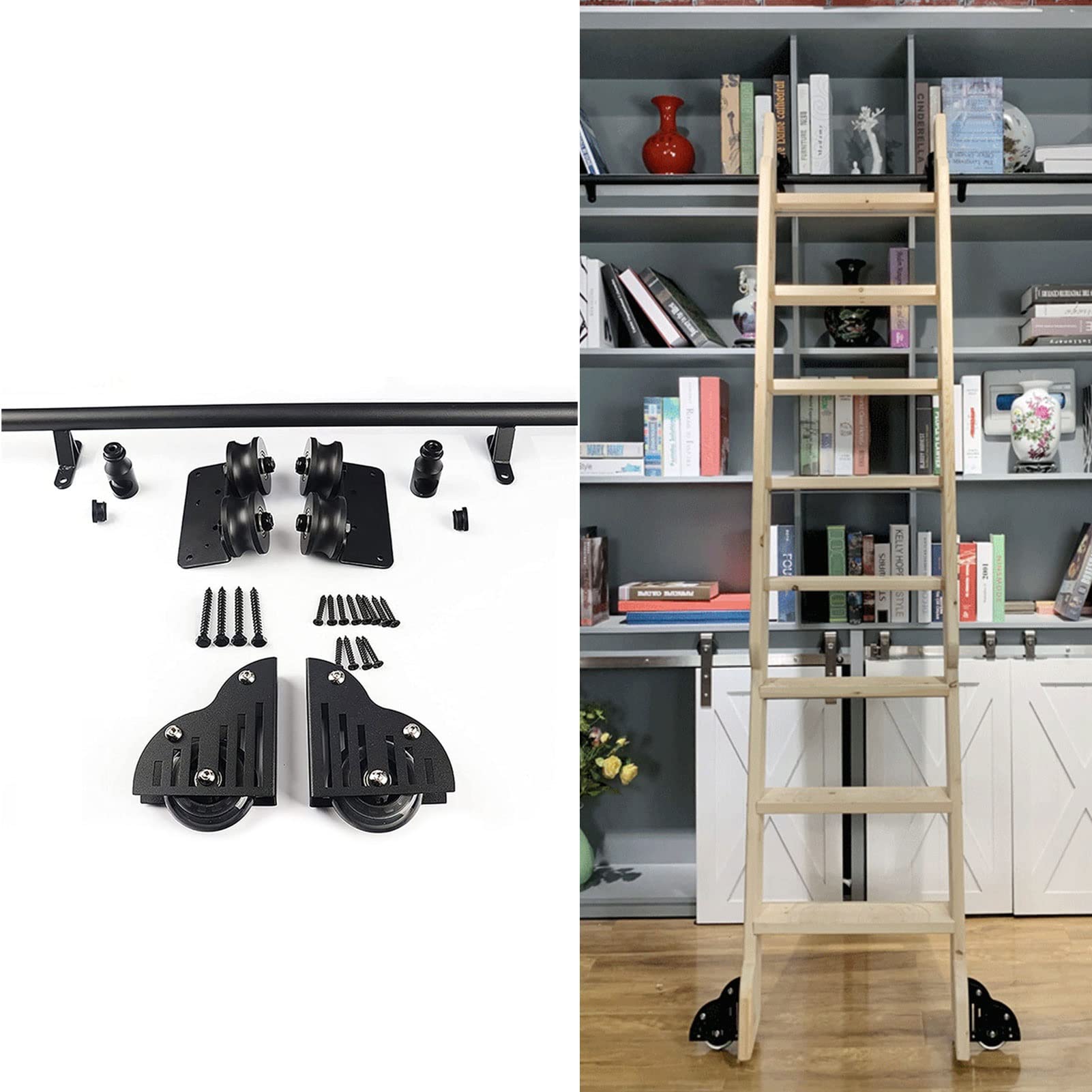 Kit quincaillerie échelle coulissante 1m pour optimiser vos rangements haut