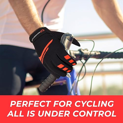 Miniatura 5 de WESTWOOD FOX Guantes de ciclismo para hombres y mujeres, dedo completo, antideslizantes, para pantalla táctil, transpirables, para ciclismo de