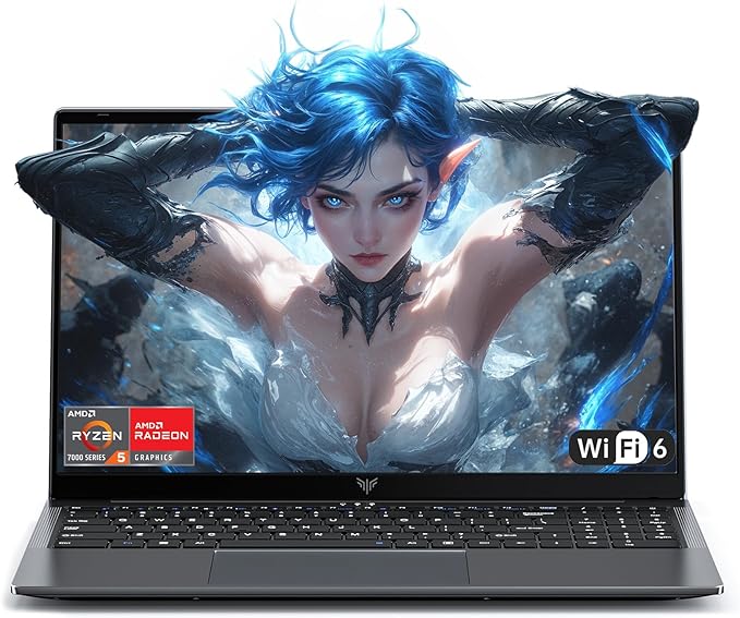 PC Portable Gamer 2026 15,6" FHD - Ordinateur Portable Ryzen 5 7430U jusqu'à 4,30 GHz (Meilleur Que R5 7520U) - 16Go DDR4 RAM, 512Go SSD M.2-11 Pro, WiFi 6, BT5.2,USB3.2, Type-C, Charge 65W