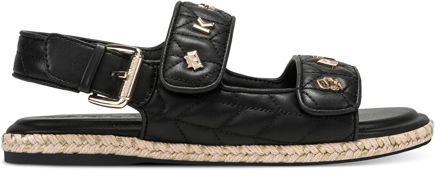 KARL LAGERFELD womens Charlay Double Strap Sandal With Pin Embellishments - Image 5