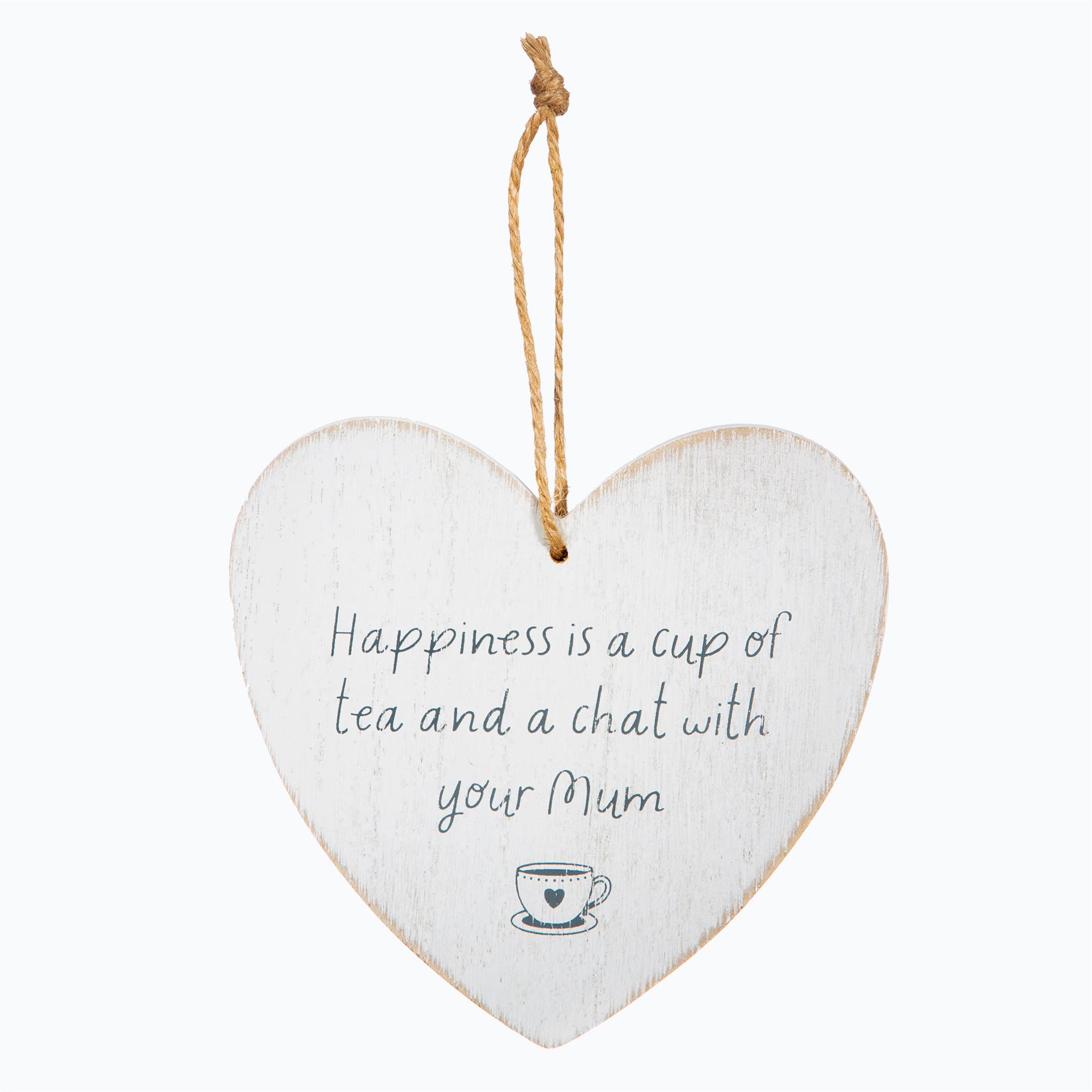 Sass & Belle Happiness Is A Cup Of Tea And Chat With Mum Heart Plaque