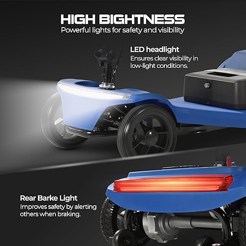 Miniatura 46 de Metro Mobility Patinetes con asiento para adultos, personas mayores, viajes, scooter motorizado eléctrico de 4 ruedas, 2 baterías extraíbles