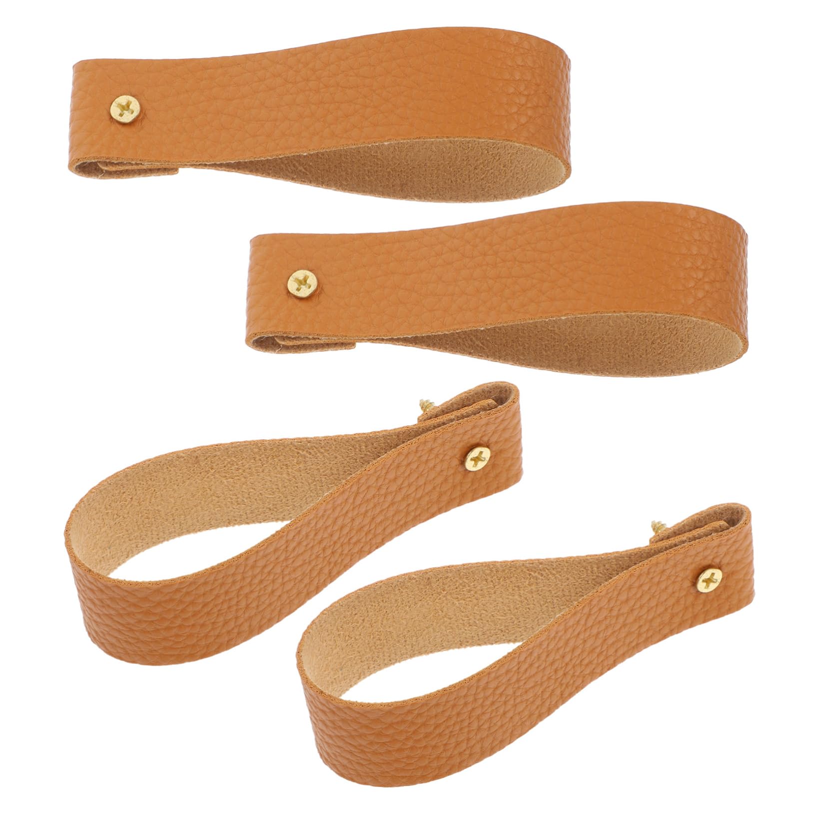 PRETYZOOM 4Pcs Bohemian Style Leather Curtain Rod Holders Wall Mounted Strap Hangers for Towels and Clothes Easy Installation for Bathroom Kitchen Storage