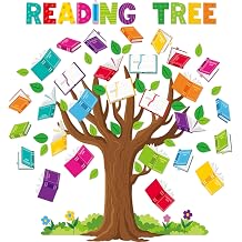 Dispowreath 77 Pcs Reading Bulletin Board Set Reading Tree Classroom Decoration Colorful Books Flowers Leaves Bulletin Board for Welcome Back to School Classroom Door Wall Library Decor