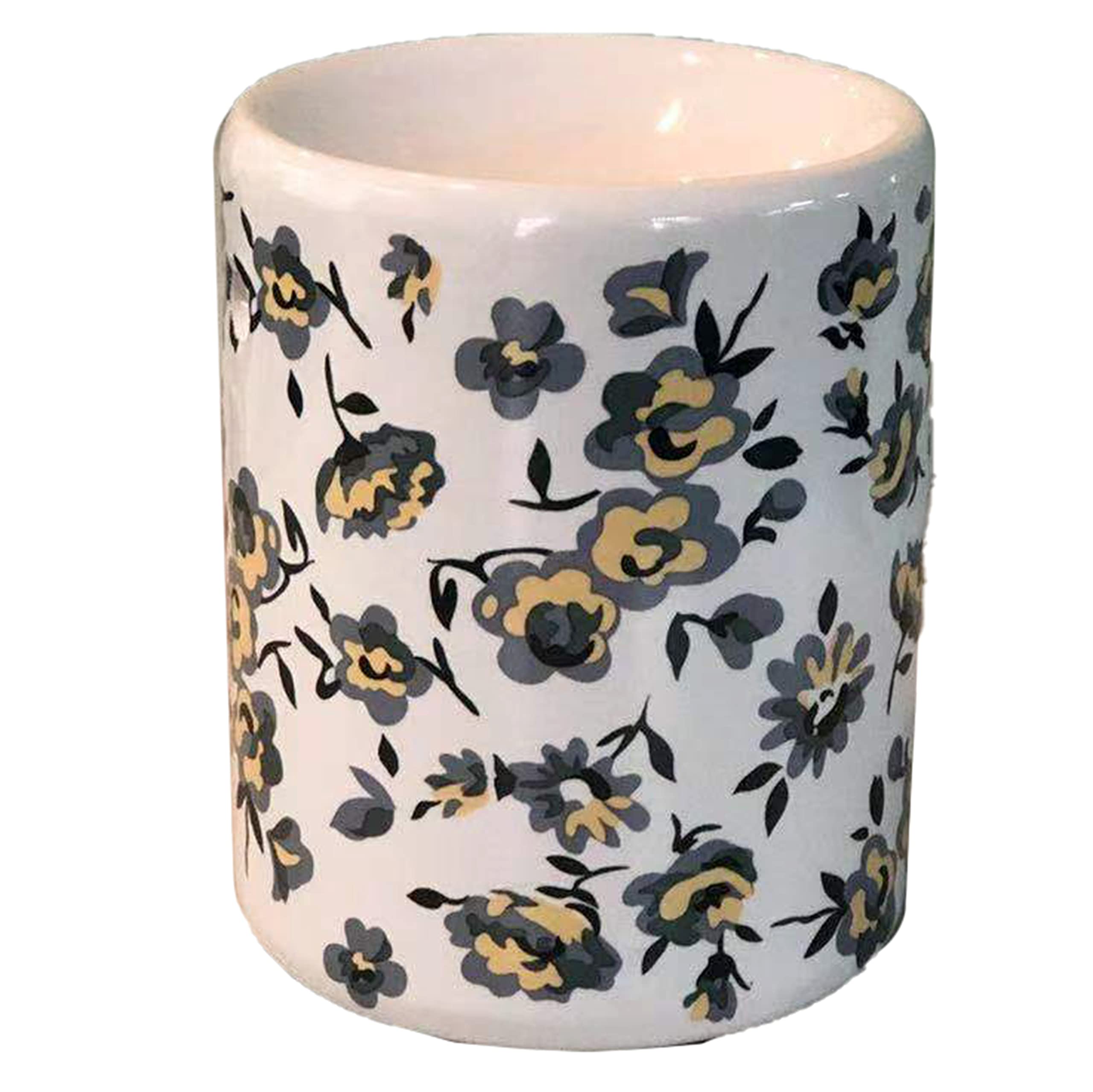 Puckator Multi-Coloured Pick Of The Bunch Peony Printed Oil Burner Ceramic -Living Room Accessories - Wax Liquidizer - Oil Burners For Essential Oils - Wax Burners - Scents Melter - Wax Melt Holder - Room Fragrance