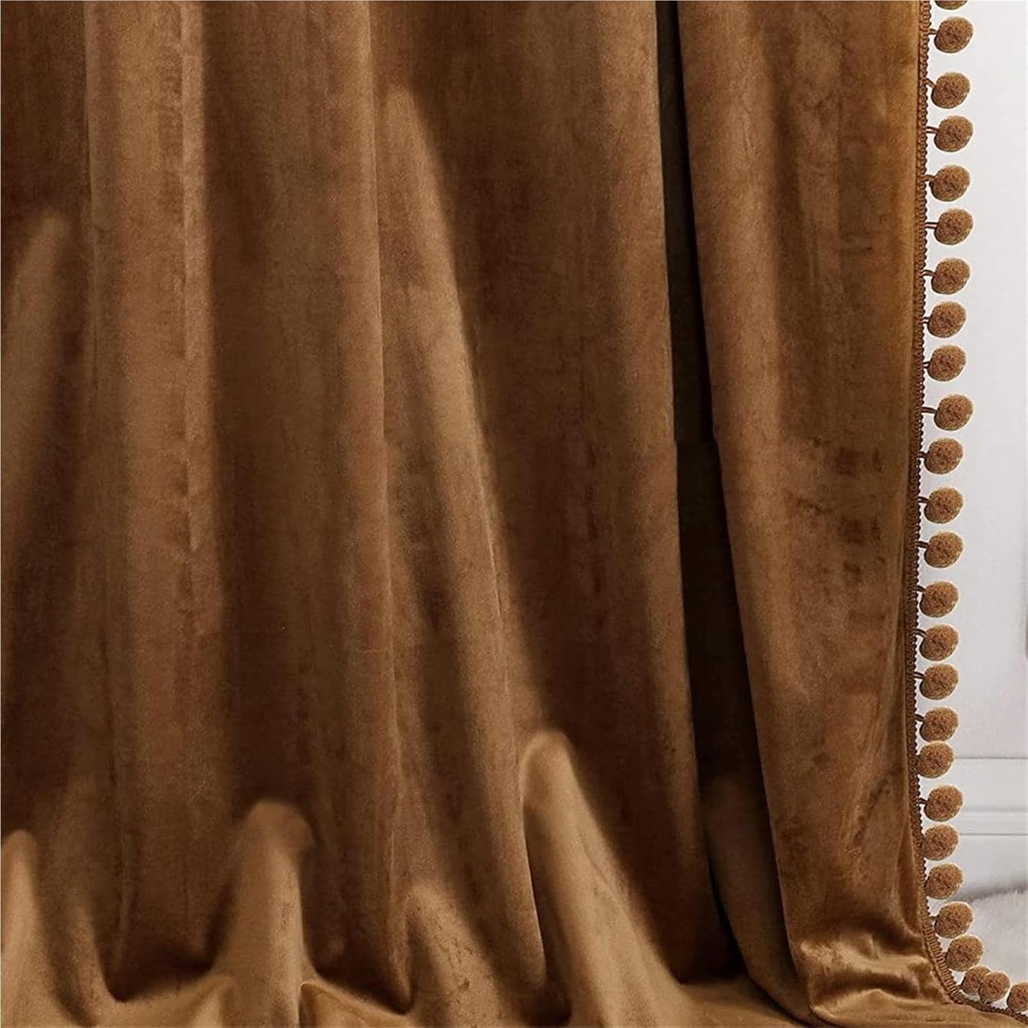 Solid Blackout Curtains for Bedroom 2 Pieces of Curtains-Rod Pocket Blackout Sunshade Curtain(W132cm X H241cm)