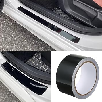10 cm x 900 cm Glossy Black Car Film Self-Adhesive Car Film Chrome Erase Wrapping Film for Car & Motorcycle (Black 10 cm x 900 cm)