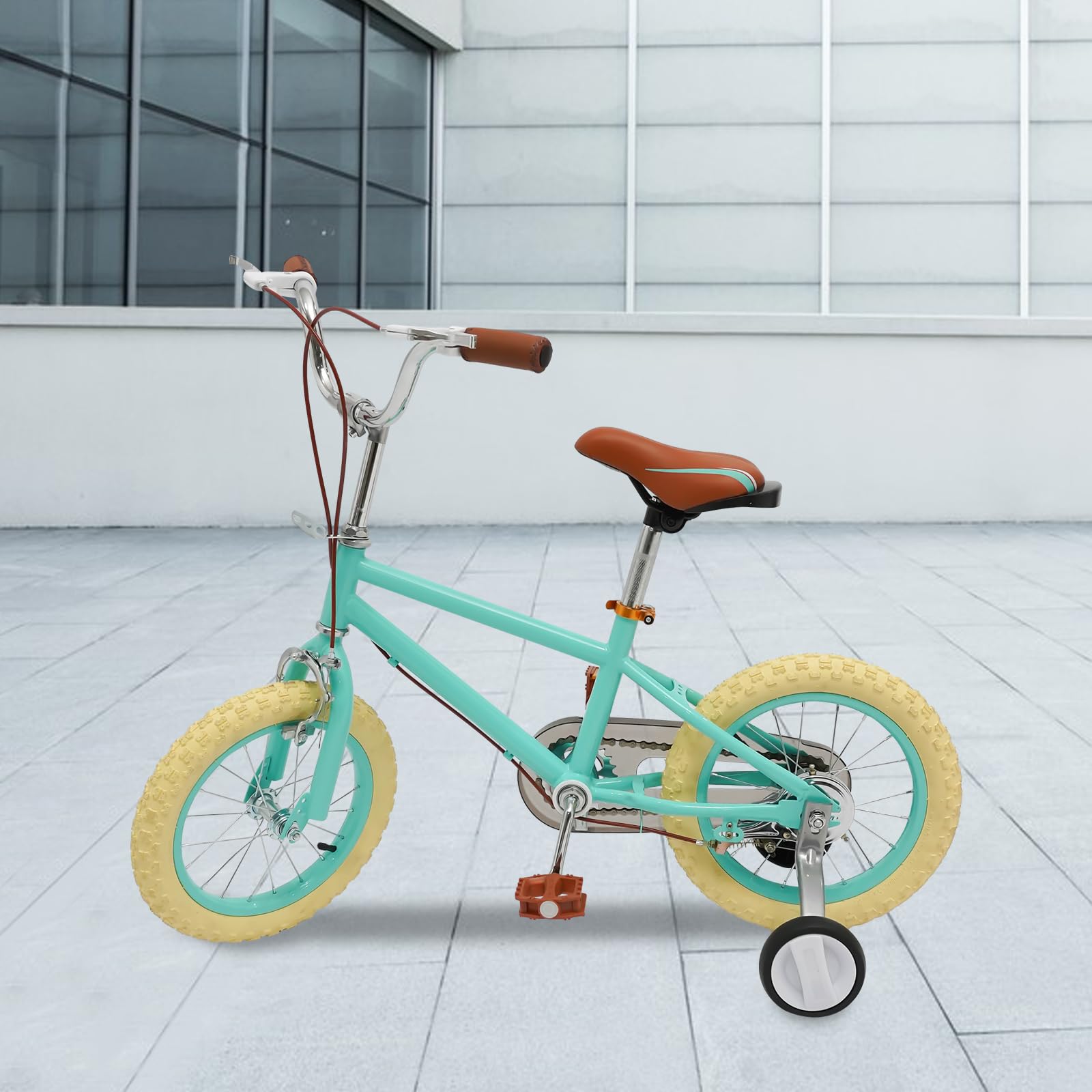 Velo Bicicletta Velo Ragazza Garcon, Bicicletta Stabilizzatori Manubrio Regolabile Sella Freno Sicurezza Protege Catena Riflettori Cestino Borraccia Tempo Libero Città Parco Giardino Velo 14 Pollici