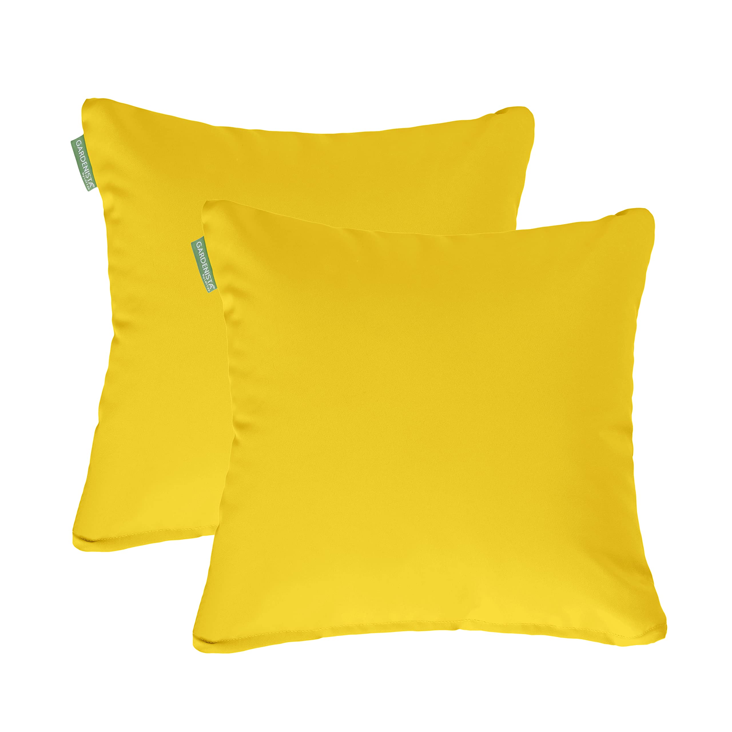 Gardenista 18" Garden Scatter Cushion | Outdoor Water Resistant Garden Furniture Pillow | Soft and Comfy Patio Furniture Cushions | Throw Pillows for Sofa, Couch, Balcony - 2 Pack (Yellow) — image 1