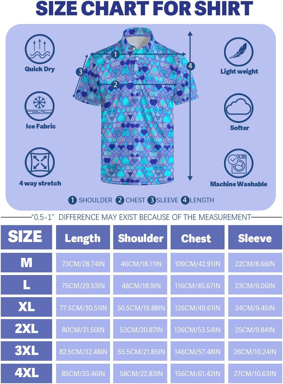 Funny Golf Polos for Men Funny Print Short Sleeve Shirts Quick Dry Polo Shirts Hawaiian Shirt Performance Golf Outfits - Image 6